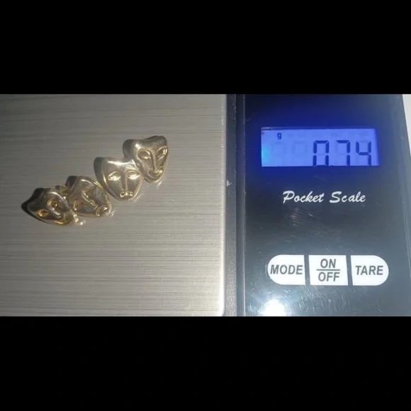 14k theatrical gold earrings - Picture 3 of 4